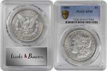 Morgan Silver Dollar

1893 Morgan Silver Dollar. EF-45 (PCGS).

PCGS# 7220. NGC ID: 255R.

Estimate: $ 250