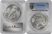 Peace Silver Dollar

1928 Peace Silver Dollar. MS-61 (PCGS).

PCGS# 7373. NGC ID: 257V.

Estimate: $ 325