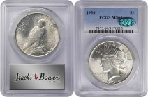 Peace Silver Dollar

1934 Peace Silver Dollar. MS-64 (PCGS). CAC.

PCGS# 7375. NGC ID: 257X.

Estimate: $ 300
