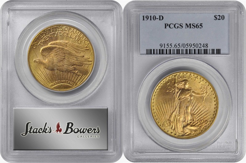 Saint-Gaudens Double Eagle

1910-D Saint-Gaudens Double Eagle. MS-65 (PCGS).
...