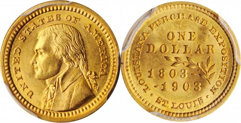 Louisiana Purchase Exposition Gold Dollar. Jefferson Portrait

1903 Louisiana ...