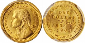Louisiana Purchase Exposition Gold Dollar. Jefferson Portrait

1903 Louisiana Purchase Exposition Gold Dollar. Jefferson Portrait. MS-64 (PCGS). CAC...