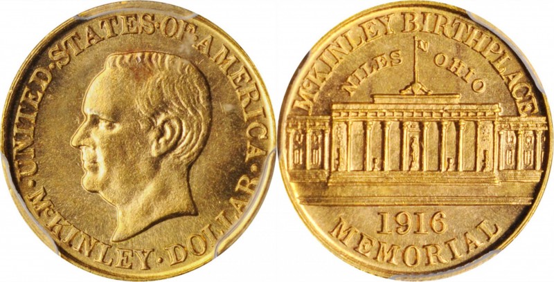 McKinley Memorial Gold Dollar

1916 McKinley Memorial Gold Dollar. MS-64 (PCGS...