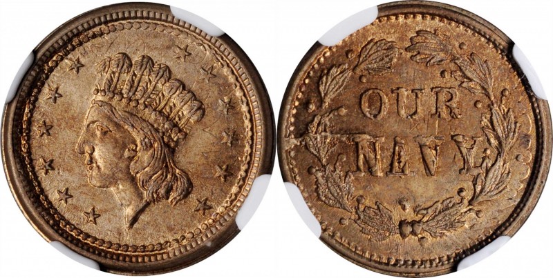 Patriotic Civil War Tokens

Undated (1861-1865) Indian Princess / OUR NAVY. Fu...