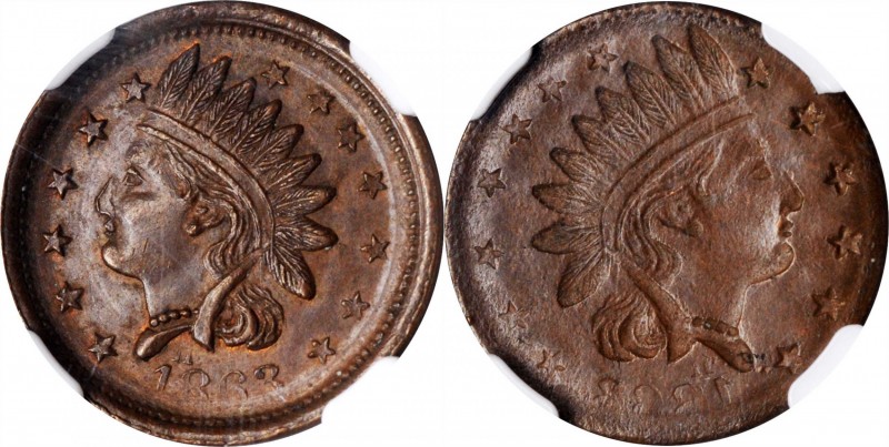 Patriotic Civil War Tokens

1863 Indian Head / Indian Head. Fuld-93/93 a. Rari...