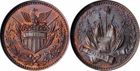 Patriotic Civil War Tokens

Undated (1861-1865) Eagle Perched on Shield / Crossed Cannons, Drum, Flags, Liberty Cap. Fuld-163/352 a. Rarity-2. Coppe...