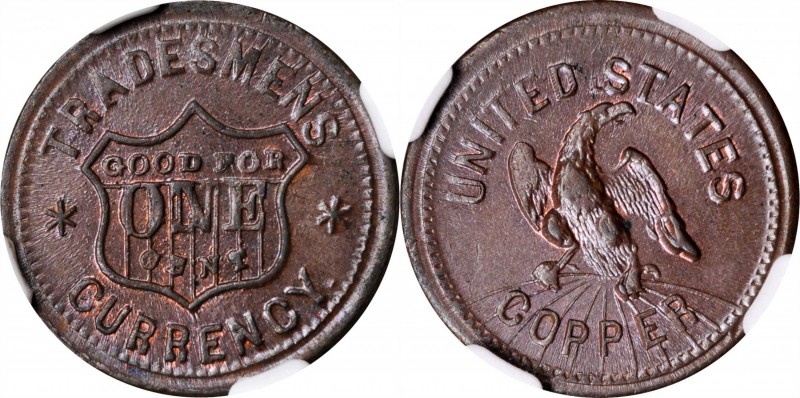 Patriotic Civil War Tokens

Undated (1861-1865) TRADESMENS CURRENCY / Eagle on...