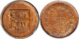 Civil War Store Cards

New York--New York. "1850" (1861-1865) Peter Warmkessel. Fuld-630BZ-5ao. Rarity-6. Copper. Plain Edge--Overstruck on a Civil ...