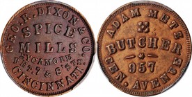 Civil War Store Cards

Ohio--Cincinnati. Undated (1861-1865) George R. Dixon & Co., Ohio Mustard and Spice Mills. Fuld-165AH-11a. Rarity-10. Copper....