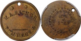 Civil War Store Cards

Noteworthy W.A. Aicher Token Overstruck on a George McClellan Campaign Medal

Ohio--Pomeroy. Undated (1861-1865) W.A. Aiche...