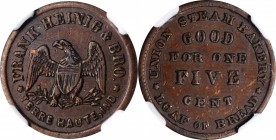 Civil War Store Cards

Non-Contemporary. Indiana--Terre Haute. Undated (ca. 1866-1876) Frank Heinig & Bro., Union Steam Bakery. Fuld-NC-IN-A (former...