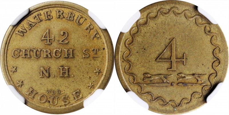 Early American Tokens

Connecticut--New Haven. Undated Waterbury House. Rulau-...