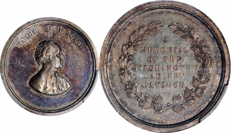Washingtoniana

1859 Washington Cabinet Medal. By Anthony C. Paquet. Musante G...