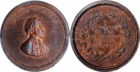 Washingtoniana

1859 Washington Cabinet Medal. By Anthony C. Paquet. Musante GW-240, Baker-325C, Julian MT-22. Bronze. Specimen-65 (PCGS).

21 mm....