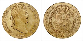 MONARQUÍA ESPAÑOLA
FERNANDO VII
2 Escudos. AV. Madrid AJ. 1826. 6,79 g. CAL.223. Conserva restos de brillo. MBC+