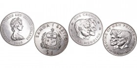 MONEDAS EXTRANJERAS
LOTES DE CONJUNTO
Lote de 2 monedas. Samoa y Sisifo Tala 1986, Turks & Caicos Crown 1986. MBC+