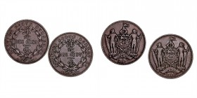 MONEDAS EXTRANJERAS
BORNEO BRITÁNICO
Lote de 2 monedas. AE. Cent 1889 y 1890. MBC+ a MBC