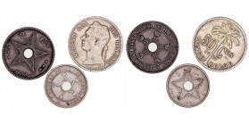 MONEDAS EXTRANJERAS
CONGO BELGA
Lote de 3 monedas. AE. 2 Céntimos 1888, 5 Céntimos 1921 y 50 Céntimos 1927. MBC