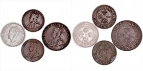 MONEDAS EXTRANJERAS
HONG KONG
Lote de 4 monedas. AE. Cent 1924, 1933 y 1934, 50 Cents 1951. MBC a BC