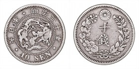 MONEDAS EXTRANJERAS
JAPÓN
10 Sen. AR. (1897) Año 30. 2,63 g. Y.23. MBC