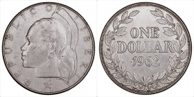 MONEDAS EXTRANJERAS
LIBERIA
Dólar. AR. 1962. 20,74 g. KM.18. MBC+