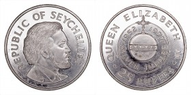 MONEDAS EXTRANJERAS
SEYCHELLES
25 Rupias. AR. 1977. Silver Jubilee. 28,38 g. KM.38. Conserva brillo. EBC+