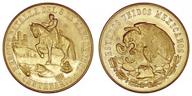 MEDALLAS
MÉJICO
AV-38. Medalla Centenario de la Batalla de Puebla, 5 Mayo 1862. 41,74 g. EBC+