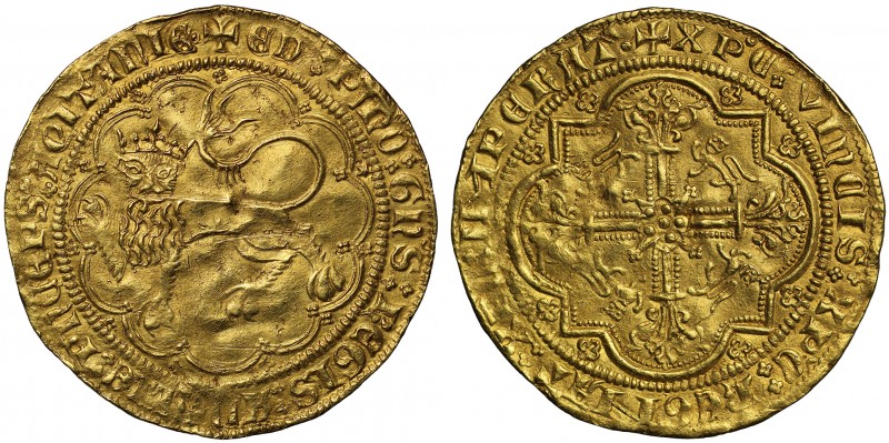 Edward the Black Prince (1362-72), gold Leopard d'Or (issued from 1362), crowned...