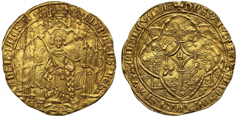 Edward the Black Prince (1362-72), gold Noble Guyennois à l’E or Pavillon d'Or, ...