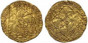 Edward the Black Prince (1362-72), gold Noble Guyennois à l’E or Pavillon d'Or, variety without tressure of arcs on obverse, lion in first quarter of ...