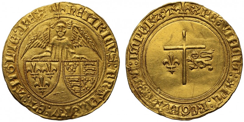 Henry VI, King of England and France (1422-53), gold Angelot d'Or, St. Lô Mint, ...