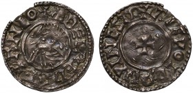 Aethelred II (978-1016), silver Penny, last small cross type (c.1009-17), Winchester Mint, Moneyer Aelfwold, diademed and draped bust left within line...