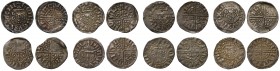 Henry III (1216-72), voided long cross Pennies (8), class 3b, Lincoln mint, moneyer Ricard, 1.45g; similar, moneyer Ioh, 1.32g; similar, moneyer Walte...