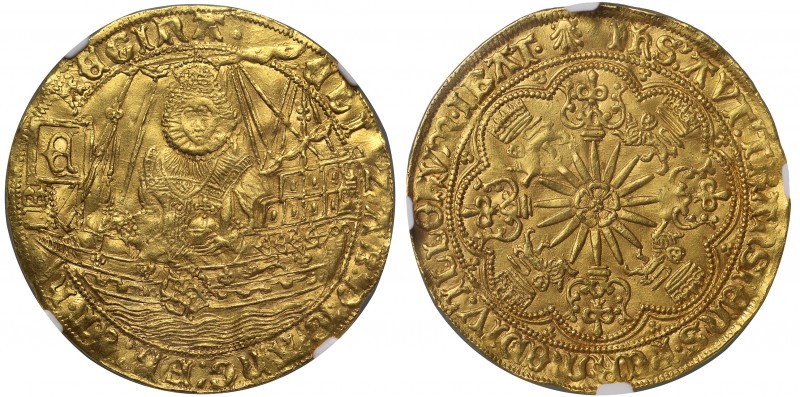 MS61 Elizabeth I (1558-1603), gold Ship Ryal or Rose Noble of Fifteen Shillings,...