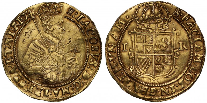 James I (1603-25), gold Unite of Twenty Shillings, second coinage (1604-19), thi...