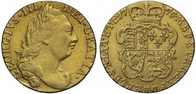 George III (1760-1820), gold Guinea, 1775, fourth laureate head right, GEORGIVS .III DEI.GRATIA., rev. crowned quartered shield of arms, date either s...