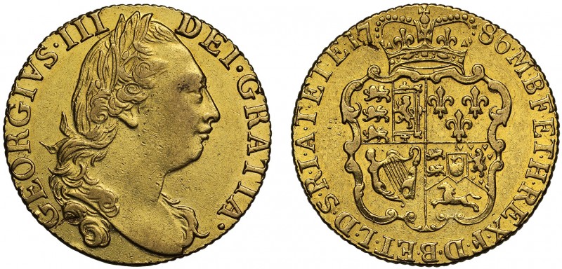 George III (1760-1820), gold Guinea, 1786, fourth laureate head right, GEORGIVS ...