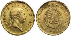 George III (1760-1820), gold Half-Guinea, 1811, seventh laureate head right, legend surrounding, GEORGIVS III DEI GRATIA, rev. quartered shield of arm...