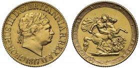 George III (1760-1820), gold Sovereign, 1817, first laureate head right, date below, Latin legend commences lower left GEORGIUS III D: G: BRITANNIAR: ...