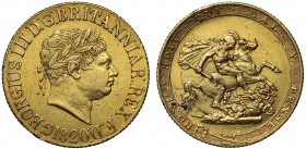 George III (1760-1820), gold Sovereign, 1820, second laureate head right, date below with open 2, legend commences lower left GEORGIUS III D: G: BRITA...