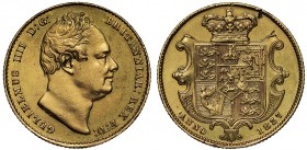 William IV (1830-37), gold Sovereign, 1837, second bare head right, W.W. incuse on truncation, GULIELMUS IIII D: G: BRITANNIAR: REX F: D:, toothed bor...