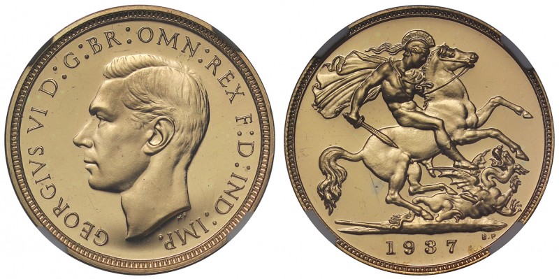 PF65 CAMEO George VI (1936-52), gold proof Half Sovereign, 1937, bare head left,...