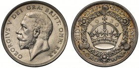 George V (1910-36), 0.500 silver Wreath Type Crown, 1930, bare head left, BM raised on truncation for engraver Bertram Mackennal, Latin legend and too...