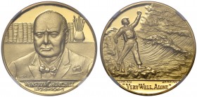 PF67 ULTRA CAMEO Sir Winston Churchill, gold Medal, 1965, struck in 22ct gold to mark the death of Sir Winston Churchill, by F. Kovaks for Spink & Son...