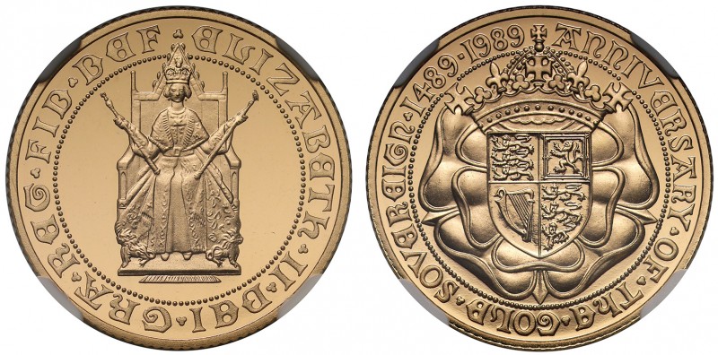 PF70 ULTRA CAMEO Elizabeth II (1952 -), gold proof Sovereign, 1989, struck for t...