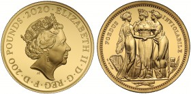 PF70 ULTRA CAMEO FDI Elizabeth II (1952 -), gold proof Two Hundred Pounds, Three Graces, 2020, 2 Ounces of 999.9 fine gold, from the Great Engravers s...