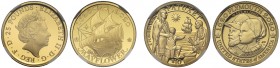 PF70 ULTRA CAMEO FR Two-coin gold proof set, 2020, struck to commemorate 400 years since the Mayflower voyage, featuring Great Britain, gold proof Qua...