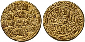 India, Sultans of Delhi, Muhammad bin Tughluq (AH 725-752 / 1325-1351 AD), gold Tanka, Sultanpur, AH 729, al-wathiq bi-ta’yid al-rahman muhammad shah ...