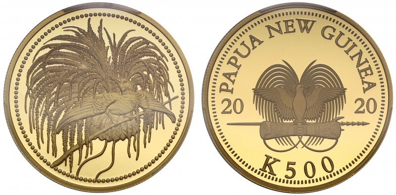 PR70 DEEP CAMEO Papua New Guinea, gold proof 500 Kina, 2020, struck in 999.9 fin...