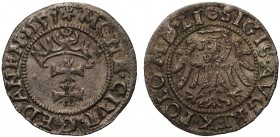 Poland, Sigismund II Augustus (1548-72), silver Schilling, 1551, Danzig mint, arms of Danzig in central circle, legend surrounding, MONE . CIVI . GEDA...